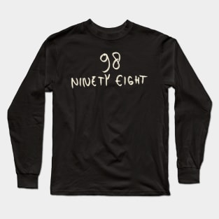 Hand Drawn Letter Number 98 Ninety Eight Long Sleeve T-Shirt